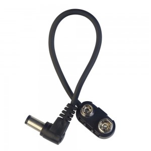 Stagg SPS-9VBAT-L DC Power Cable to 9V Battery Connector - 15cm